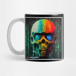 terminator coloreted skull Mug